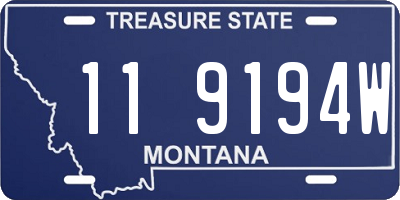 MT license plate 119194W