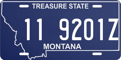 MT license plate 119201Z