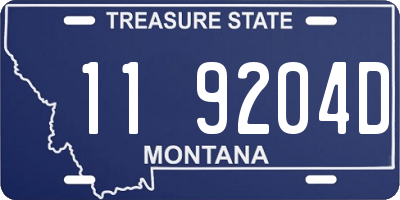 MT license plate 119204D
