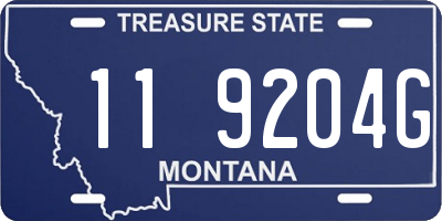 MT license plate 119204G