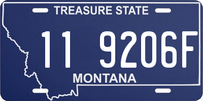 MT license plate 119206F