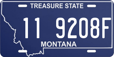 MT license plate 119208F