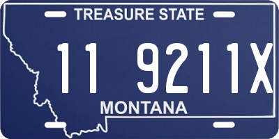MT license plate 119211X