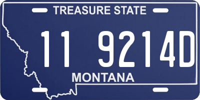 MT license plate 119214D