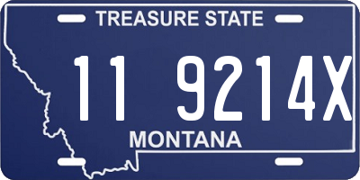 MT license plate 119214X
