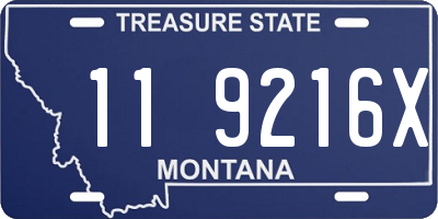 MT license plate 119216X
