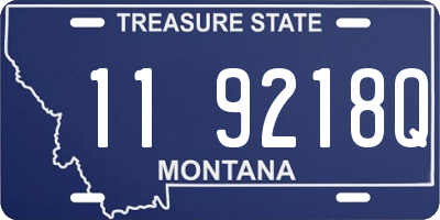 MT license plate 119218Q