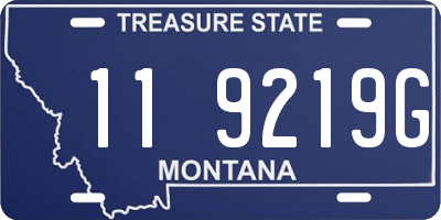 MT license plate 119219G