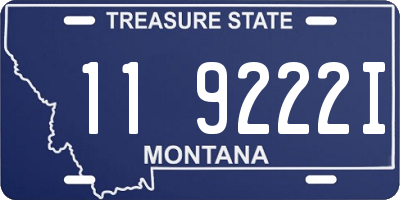 MT license plate 119222I