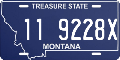 MT license plate 119228X