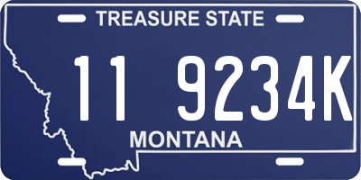 MT license plate 119234K