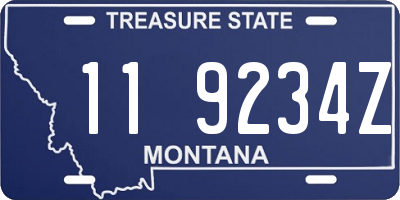 MT license plate 119234Z