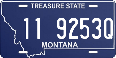 MT license plate 119253Q
