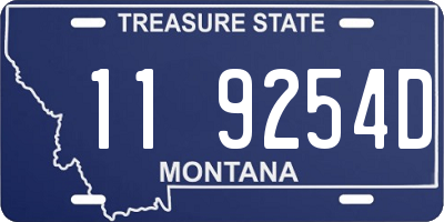 MT license plate 119254D