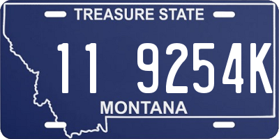 MT license plate 119254K