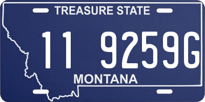 MT license plate 119259G