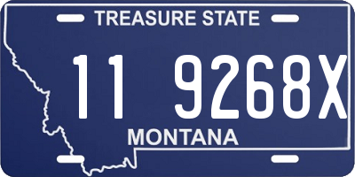 MT license plate 119268X