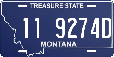 MT license plate 119274D