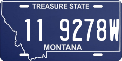 MT license plate 119278W