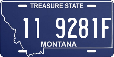 MT license plate 119281F