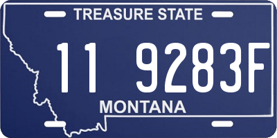MT license plate 119283F