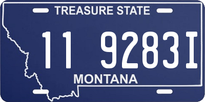 MT license plate 119283I