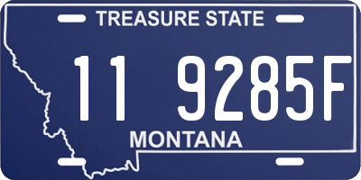 MT license plate 119285F