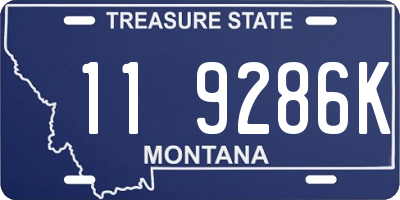 MT license plate 119286K