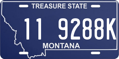 MT license plate 119288K