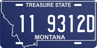 MT license plate 119312D