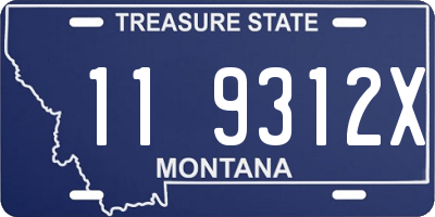 MT license plate 119312X