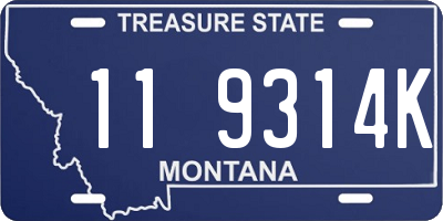 MT license plate 119314K