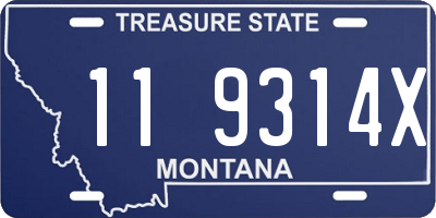 MT license plate 119314X
