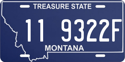 MT license plate 119322F