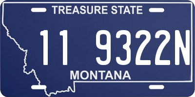 MT license plate 119322N