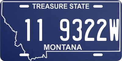 MT license plate 119322W
