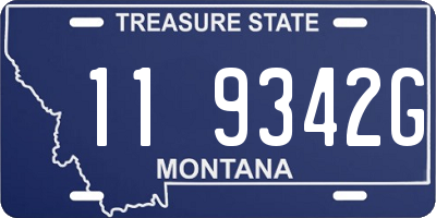 MT license plate 119342G