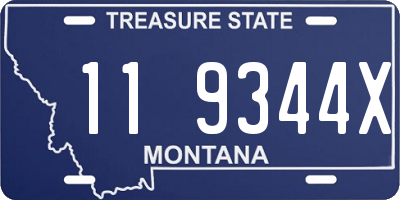 MT license plate 119344X