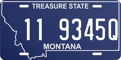 MT license plate 119345Q