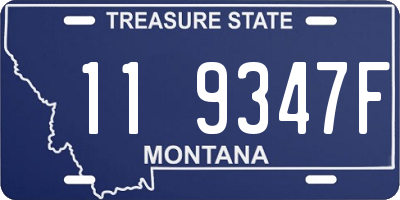 MT license plate 119347F