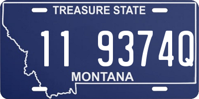 MT license plate 119374Q