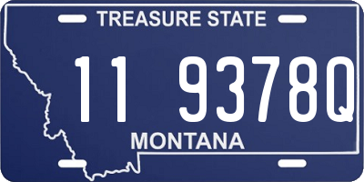 MT license plate 119378Q