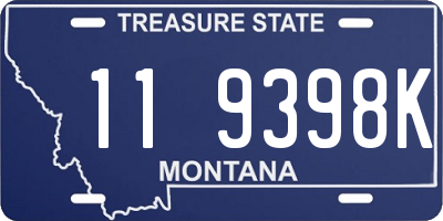 MT license plate 119398K