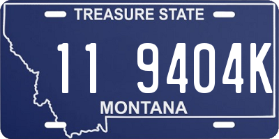 MT license plate 119404K