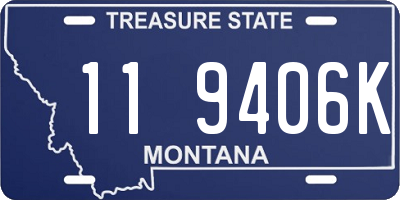 MT license plate 119406K