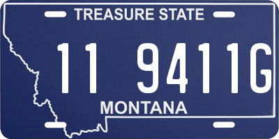 MT license plate 119411G
