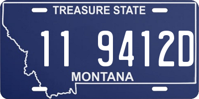 MT license plate 119412D