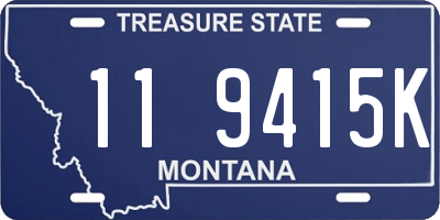 MT license plate 119415K