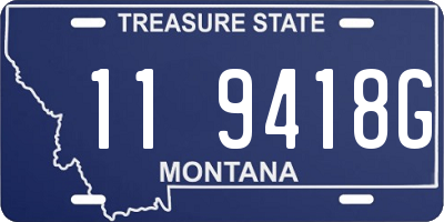 MT license plate 119418G