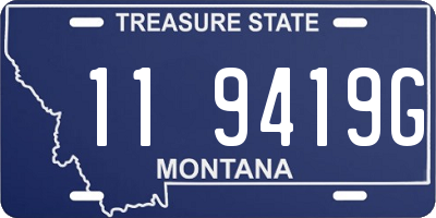 MT license plate 119419G